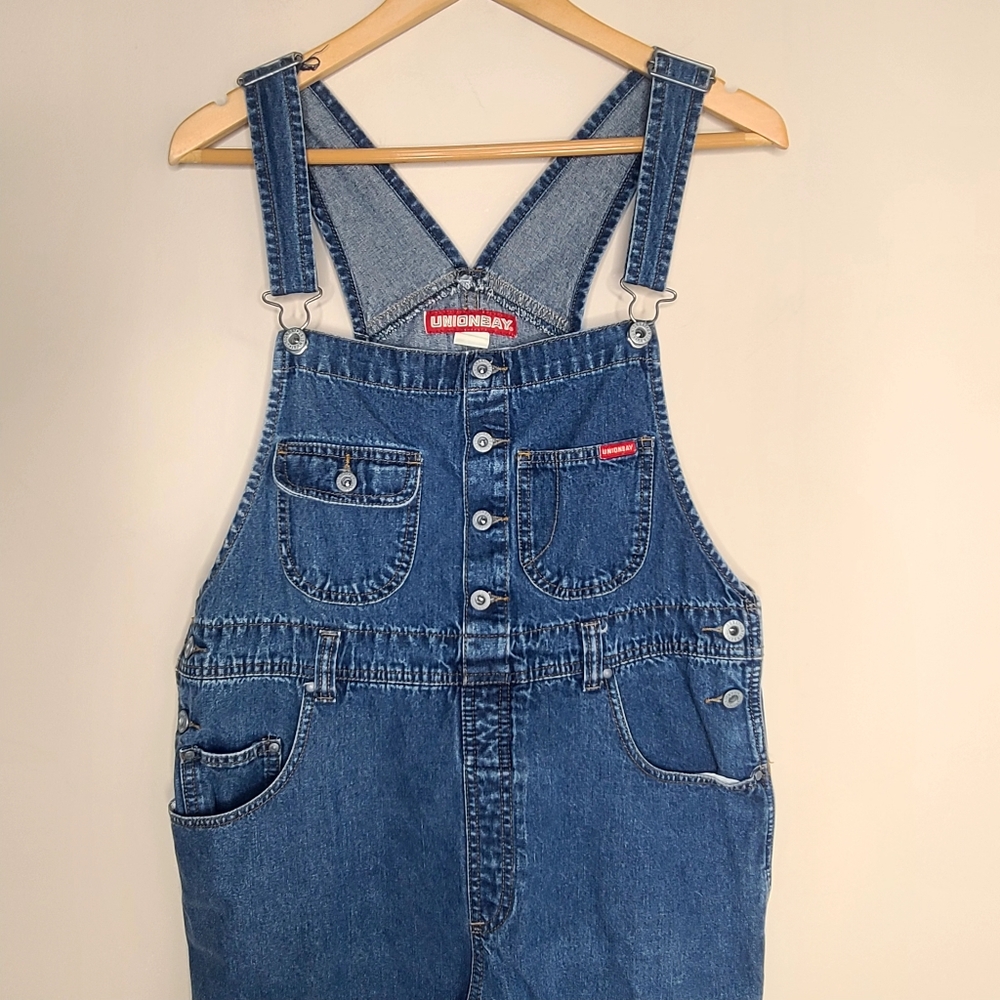 Vintage Union‎ Bay 90s Y2K Denim Bib Overalls Cotton Carpenter Jumpsuit Size L